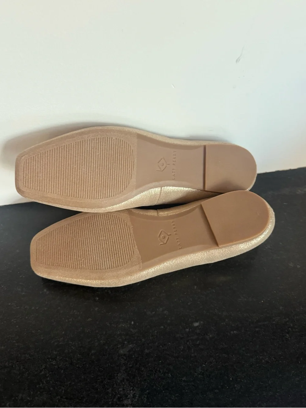 Katy Perry The Evie Daisy Flats Shimmery Gold Ballet Size 6.5 New